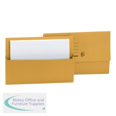 5 Star Office Document Wallet Half Flap 250gsm Recycled Capacity 32mm Foolscap Yellow (Pack of 50)