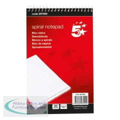 5 Star Office Shorthand Pad Wirebound 60gsm Ruled 160pp 127x200mm Red/White (Pack of 10)