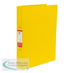 5 Star Office 2 O-Ring Binder A4 Polypropylene Yellow (Pack of 10)