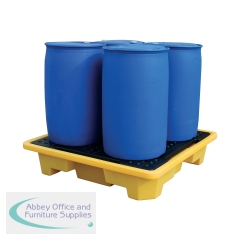 5 Star Nestable Drum Sump Pallet for 4x 205L Drums Yellow FS421110
