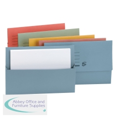 5 Star Office Document Wallet Half Flap 250gsm Recycled Capacity 32mm Foolscap Assorted (Pack of 50)