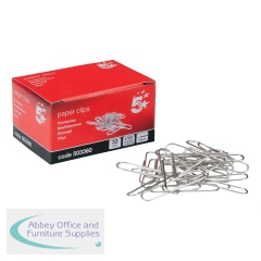 5 Star Office Paperclips Metal Large Length 33mm Lipped Plain (Pack of 10x100)