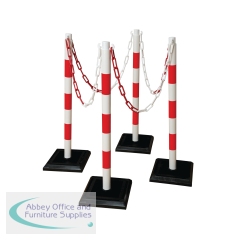 5 Star Guarda-Plus Chain Post Set with 4 Posts Red/White FS599834