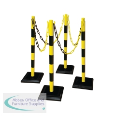 5 Star Guarda-Plus Chain Post Set with 4 Posts Yellow/Black FS600462
