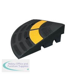 5 Star Traffic-Line Heavy Duty Kerb Ramp End 300x300x100mm Yellow/Black FS606945