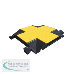 5 Star Traffic-Line Cable/Hose Protect Ramp Large Crossover Section 597x740x75mm Yellow/Black FS607058