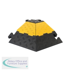 5 Star Traffic-Line Cable/Hose Protection Ramp Medium Left Angled Section Yellow/Black FS607492