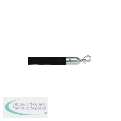 5 Star Economy Velour Rope Black 1.8m with Polished Chrome Ends FS631367