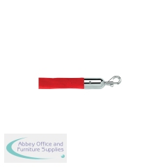 5 Star Economy Velour Rope Red 1.8m with Polished Chrome Ends FS631374