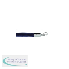 5 Star Economy Velour Rope Blue 1.8m with Polished Chrome Ends FS631541