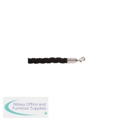 5 Star Braided Rope Black 1.8m with Polished Chrome Ends FS631756