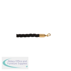5 Star Braided Rope Black 1.8m with Polished Brass Ends FS631930