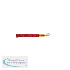 5 Star Braided Rope Red 1.8m with Polished Brass Ends FS632081