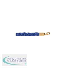 5 Star Braided Rope Blue 1.8m with Polished Brass Ends FS632104