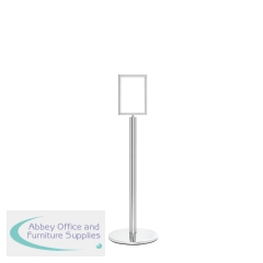 5 Star Sign Stands Polished Chrome Post with A4 Vertical Sign FS633897