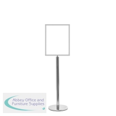 5 Star Sign Stands Polished Chrome Post with A3 Vertical Sign FS633941