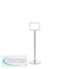 5 Star Sign Stands Polished Chrome Post with A4 Horizontal Sign FS633965