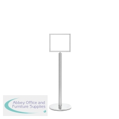 5 Star Sign Stands Polished Chrome Post with A3 Horizontal Sign FS634009