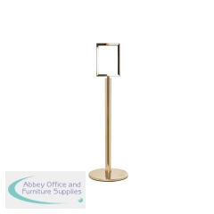 5 Star Sign Stands Polished Brass Post with A4 Vertical Sign FS634023