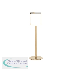 5 Star Sign Stands Polished Brass Post with A3 Vertical Sign FS634047
