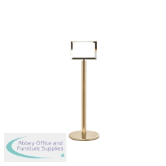 5 Star Sign Stands Polished Brass Post with A4 Horizontal Sign FS634078