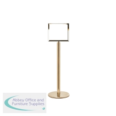 5 Star Sign Stands Polished Brass Post with A3 Horizontal Sign FS634092