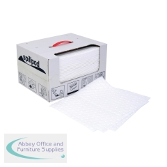 5 Star Spillpod Oil and Fuel Absorbent Pads 310mm x 390mm White (Pack of 75) FS634559