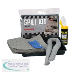 5 Star General Purpose Spill Kit in a Heat-sealed Bag with Drip-tray 20 Litre Grey FS635709