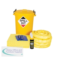 5 Star Chemical Spill Kit in a Plastic Drum 90 Litre Yellow FS636690