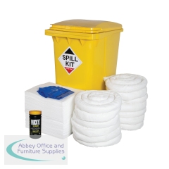 5 Star Oil and Fuel Spill Kit in Yellow Wheelie Bin 360 Litre White FS637222
