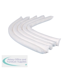 5 Star Oil and Fuel Absorbent Socks in a Box 80mm x 1.2m White (Pack of 20) FS638885