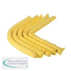 5 Star Chemical Absorbent Socks in a Box 8cm x 1.2m Yellow (Pack of 20) FS639554