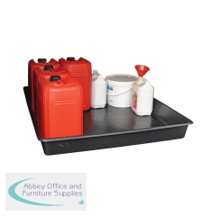 5 Star Evo Recycled Deep Spill Tray 1200x1200x120mm Black FS641403