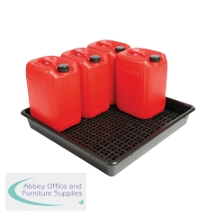 5 Star Evo Recycled Spill Tray with Removable Grid 5 x 25 Litre Black FS641526