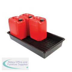 5 Star Evo Recycled Spill Tray with Removable Grid 6 x 25 Litre Black FS641649