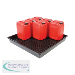 5 Star Evo Recycled Spill Tray with Removable Grid 9 x 25 Litre Black FS641823