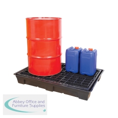 5 Star Evo Recycled Low Level 2 Drum Spillpallets Black FS642134