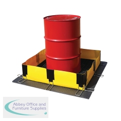 5 Star InstaBund Pool with 4 Corner Supports and 4 Side Supports 1000x1000x250mm Yellow FS642295
