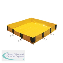 5 Star InstaBund Pool with 4 Corner Supports and 8 Side Supports 1500x1500x250mm Yellow FS642356