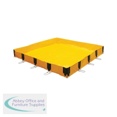 5 Star InstaBund Pool with 4 Corner Supports and 12 Side Supports 2000x2000x250mm Yellow FS642387