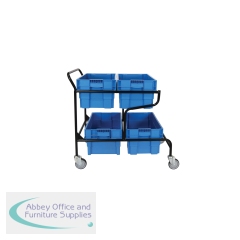 5 Star Mobile Container Trolley with 4 Containers 1400 x 640 x 1050mm FS644510