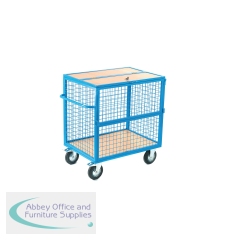 5 Star Security Mobile Mesh Trolley with Timber Deck and Lockable Lid 1100 x 700 x 1140mm FS645463