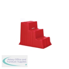 5 Star 3 Tread Industrial Steps Polyethylene Red 520 x 740 x 635mm FS645890