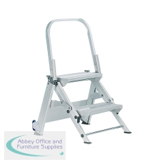 5 Star Easy Slope 2 Tread Folding Step Ladder Aluminium 535 x 555 x 825mm FS646026