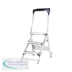 5 Star Easy Slope 3 Tread Folding Step Ladder Aluminium 550 x 840 x 1260mm FS646071