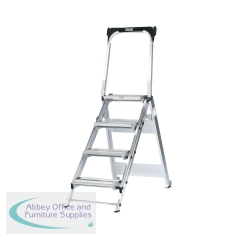 5 Star Easy Slope 4 Tread Folding Step Ladder Aluminium 570 x 1130 x 1480mm FS646163