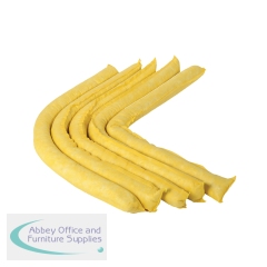5 Star 20 Chemical Absorbent Socks in a Box 8cm x 1.2m Yellow (Pack of 20) FS646378