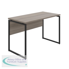 5 Star Vexo Rectangular Desk with Square Leg and Modesty Panel Grey Oak/Black FS646484