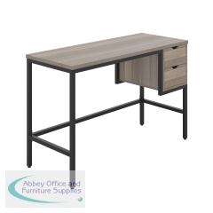 5 Star Varo Rectangular Desk with 2 Drawers Grey Oak/Black FS646637