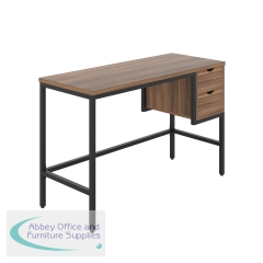 5 Star Varo Rectangular Desk with 2 Drawers Dark Walnut/Black FS646668